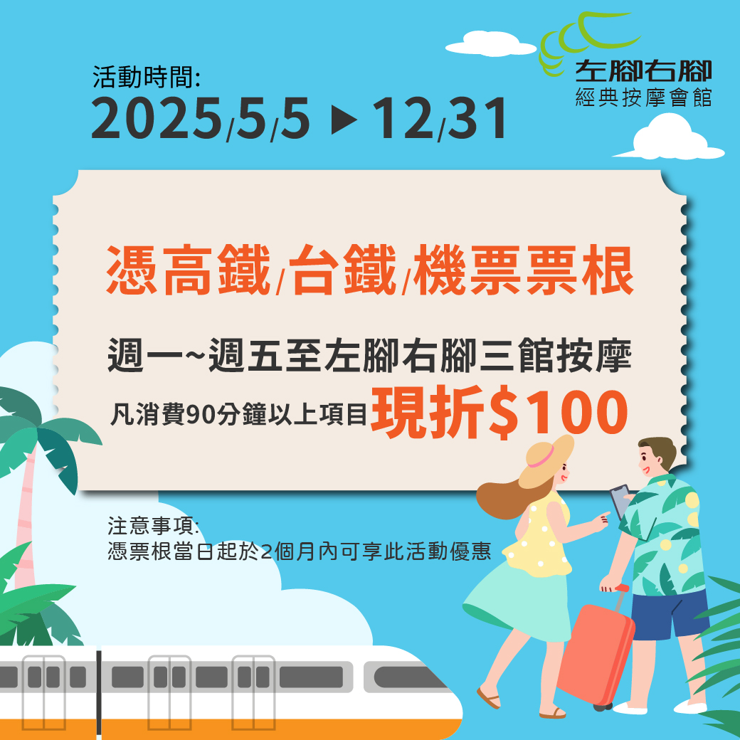 【出示票根享優惠 X 旅遊篇】憑票根現折100